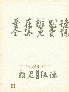 爱在离别后短剧全集免费观看高清