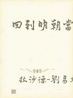 回到明朝当太子