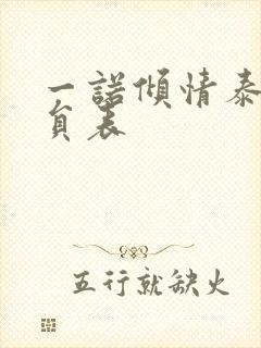 一诺倾情泰剧演员表