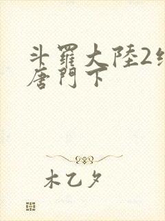 斗罗大陆2绝世唐门下封面