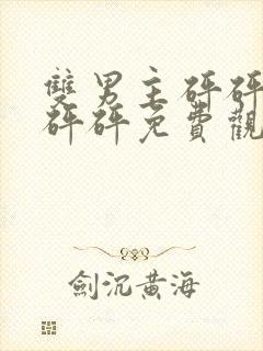 双男主砰砰砰砰砰砰免费观看完整电视剧双封面