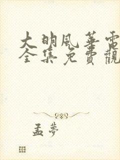 大明风华电视剧全集免费观看tv版