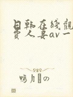 日韩在线观看免费人妻av一区