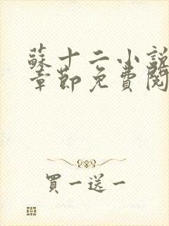 苏十二小说最新章节免费阅读下载