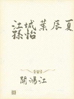 江城叶辰夏若雪孙怡封面