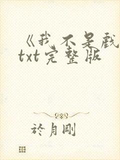 《我不是戏神》txt完整版