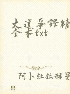 大道争锋精校版全本txt