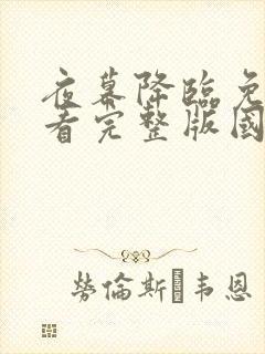 夜幕降临免费观看完整版国语高清