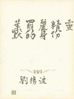 叶罗丽精灵梦王默的身份封面