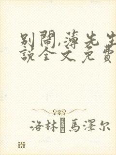 别闹,薄先生小说全文免费阅读