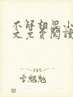 不解相思小说全文免费阅读