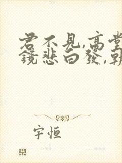 君不见,高堂明镜悲白发,朝如青丝暮成雪