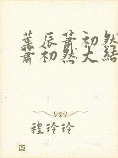 叶辰萧初然叶辰萧初然大结局看完封面