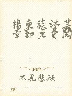 杨东苏沐芸最新章节免费阅读小说