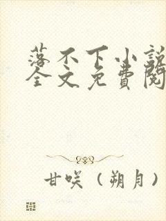 落不下小说在线全文免费阅读笔趣阁封面