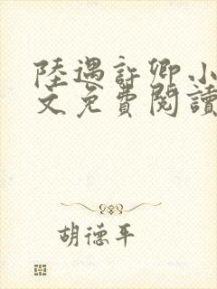 陆遇许卿小说全文免费阅读