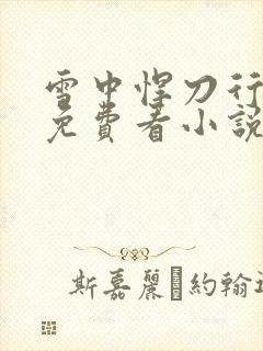 雪中悍刀行在线免费看小说