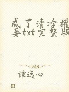成了清冷权贵侍妾txt完整版