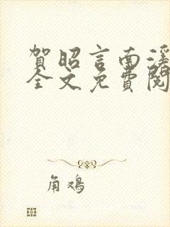 贺昭言南溪小说全文免费阅读无弹窗