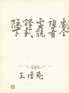 隐锋电视剧免费下载观看全集