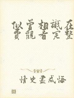 似曾相识在线免费观看完整版国语