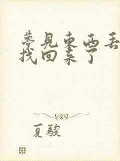 梦见东西丢了又找回来了