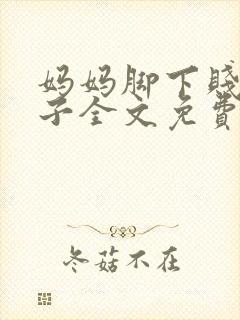 妈妈脚下贱狗儿子全文免费笔趣阁小说