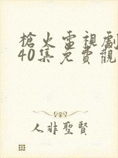 枪火电视剧1至40集免费观看