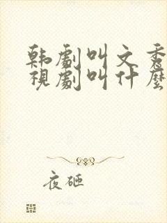 韩剧叫文秀的电视剧叫什么