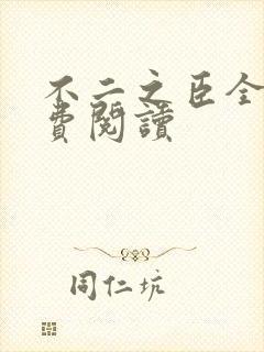 不二之臣全文免费阅读封面