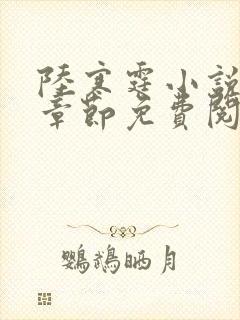 陆寒霆小说最新章节免费阅读无弹窗封面