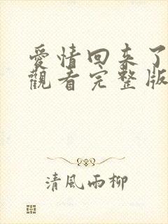 爱情回来了在线观看完整版高清封面