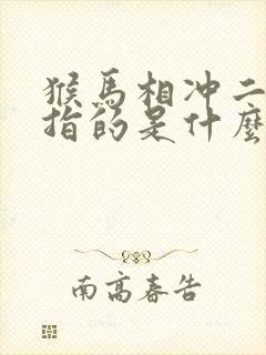 猴马相冲二字开指的是什么生肖