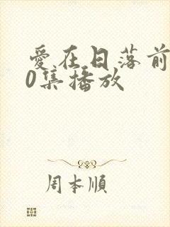 爱在日落前100集播放