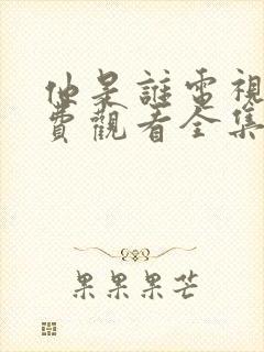 他是谁电视剧免费观看全集高清