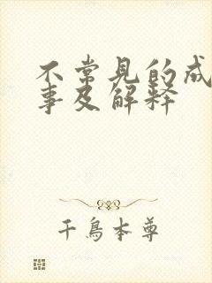 不常见的成语故事及解释封面