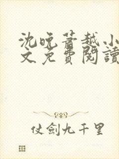 沈晚萧越小说全文免费阅读