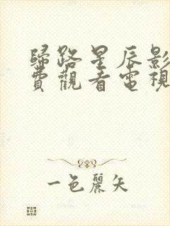 归路星辰影院免费观看电视剧全集在封面