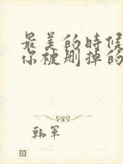 最美的时候遇见你被删掉的