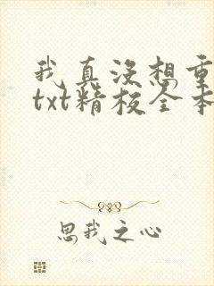 我真没想重生啊txt精校全本