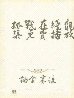 孤战在线观看全集免费播放