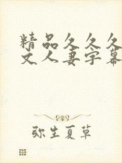 精品久久久久中文人妻字幕