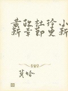 黄政杜玲小说最新章节更新时间