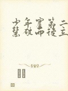 少年宾第二部珏慧破而后立封面