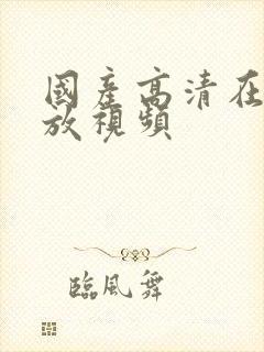 国产高清在线播放视频