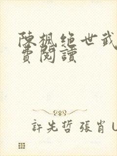 陈枫绝世武魂免费阅读封面