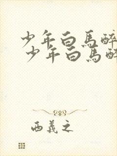 少年白马醉春风 少年白马醉春风封面