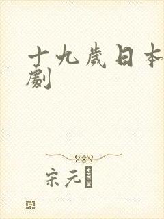 十九岁日本电视剧封面