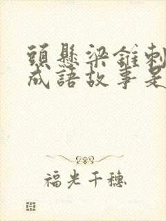 头悬梁锥刺股的成语故事是什么封面