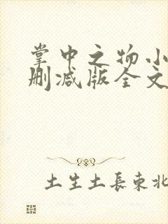 掌中之物小说无删减版全文阅读